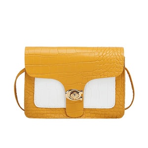 Women's One Shoulder Bag Contrast Lock Crossbody Square Bag