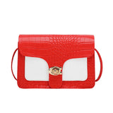 Women's One Shoulder Bag Contrast Lock Crossbody Square Bag
