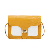 Women's One Shoulder Bag Contrast Lock Crossbody Square Bag