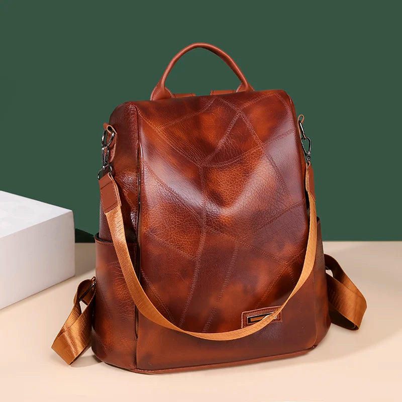 Women's PU Leather Back Pack Shoulder Bags Handbag Retro Female Backpack