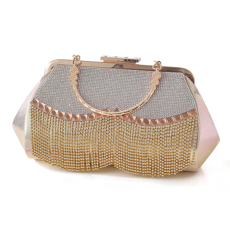 Rhinestone Evening Bag Silver Red Fall & Winter