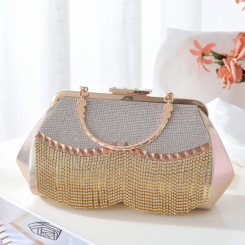 Rhinestone Evening Bag Silver Red Fall & Winter
