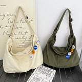 Women's Canvas Messenger Bag Large Capacity Casual Shoulder Handbag