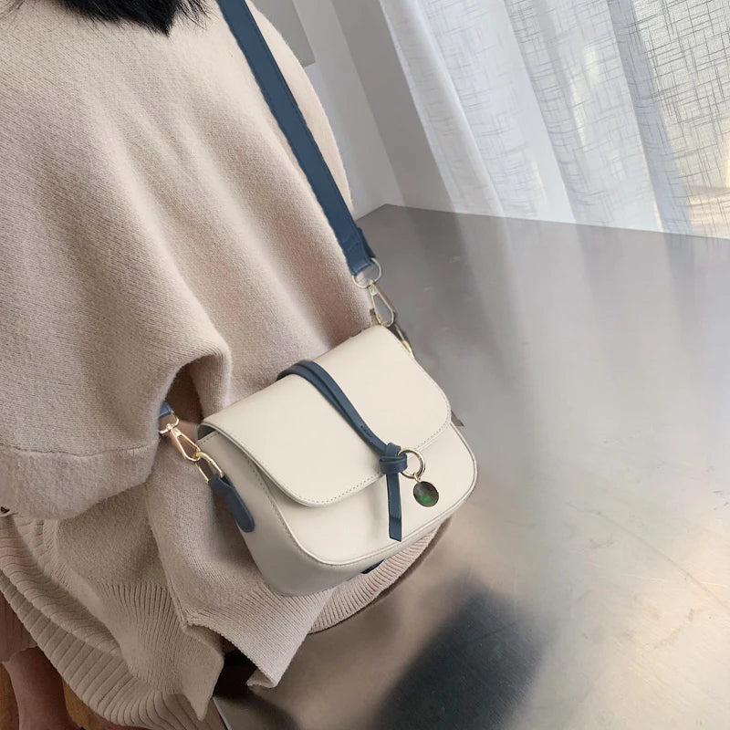 Women's Shoulder Bag PU Leather Square Handbag Female Winter Solid All-match Mes