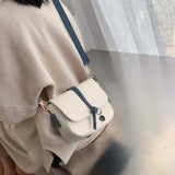 Women's Shoulder Bag PU Leather Square Handbag Female Winter Solid All-match Mes