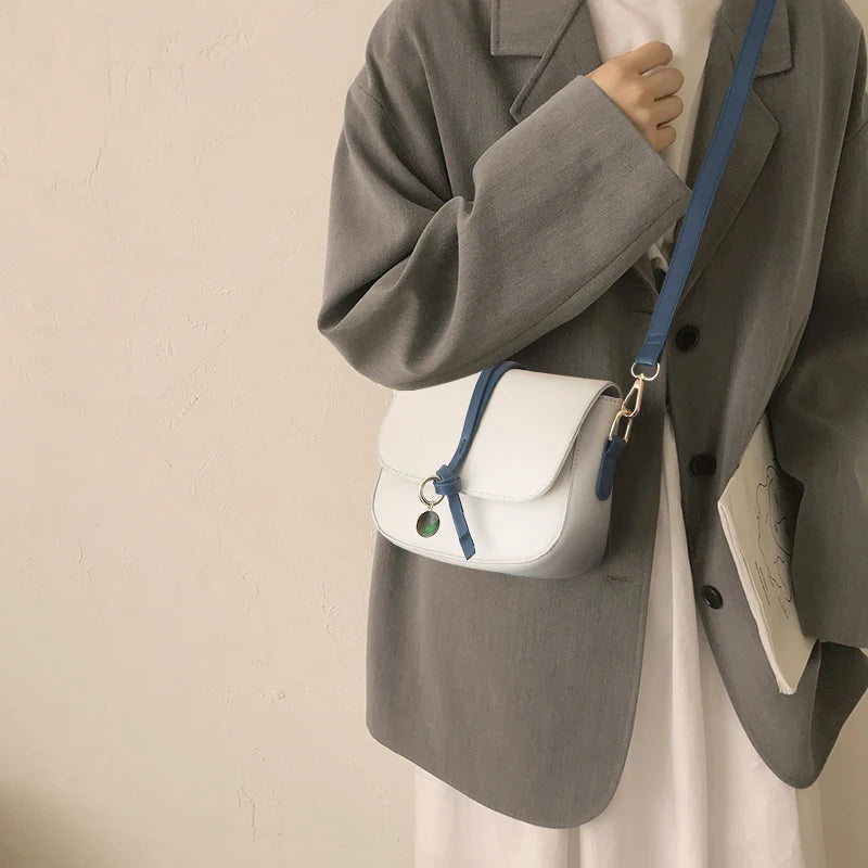 Women's Shoulder Bag PU Leather Square Handbag Female Winter Solid All-match Mes