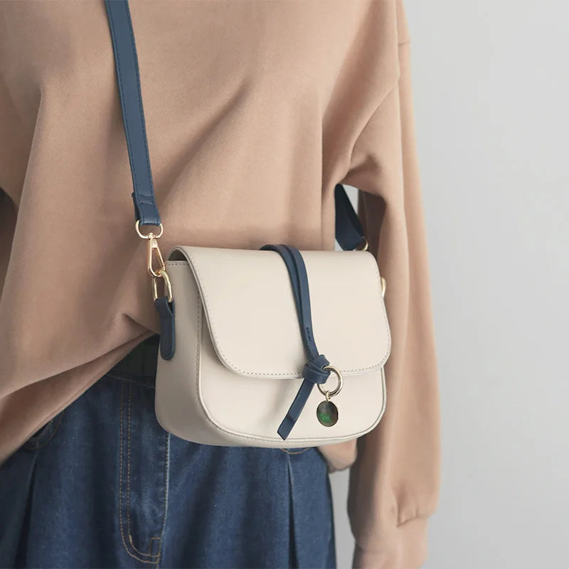 Women's Shoulder Bag PU Leather Square Handbag Female Winter Solid All-match Mes