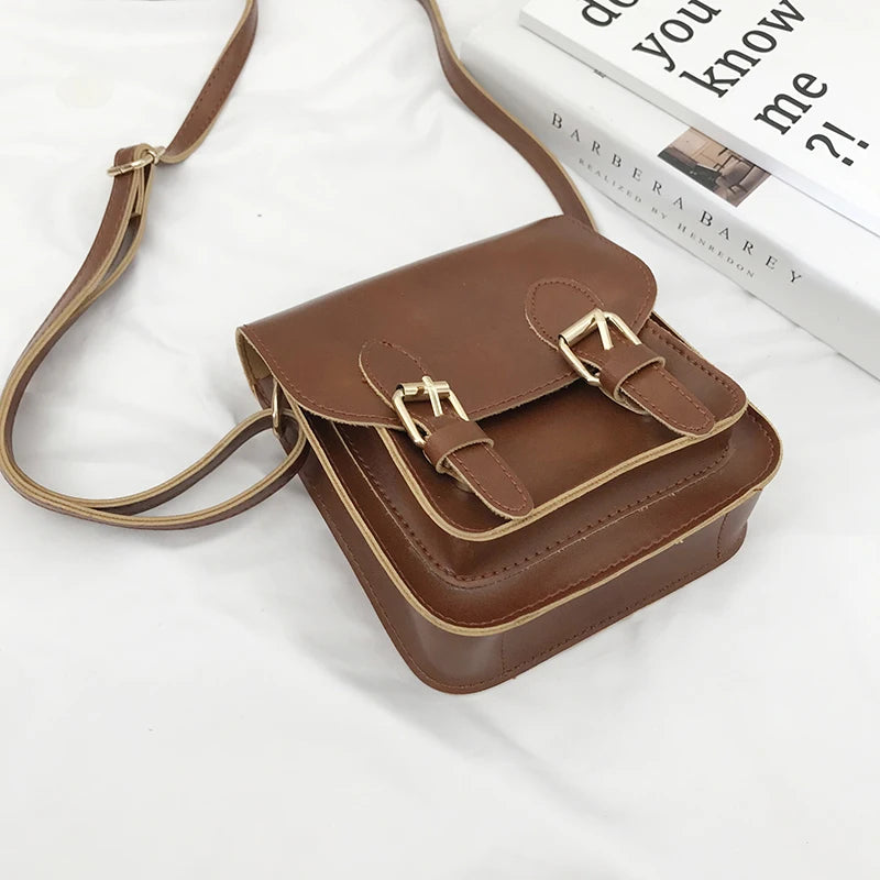 Women's Pu Leather Shoulder Bag Straddle Messenger Handbag