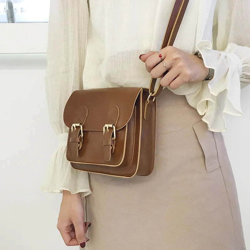 Women's Pu Leather Shoulder Bag Straddle Messenger Handbag