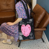 Graffiti Clash Shoulder Bag Large Capacity Canvas Shopping Bag