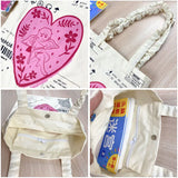 Graffiti Clash Shoulder Bag Large Capacity Canvas Shopping Bag