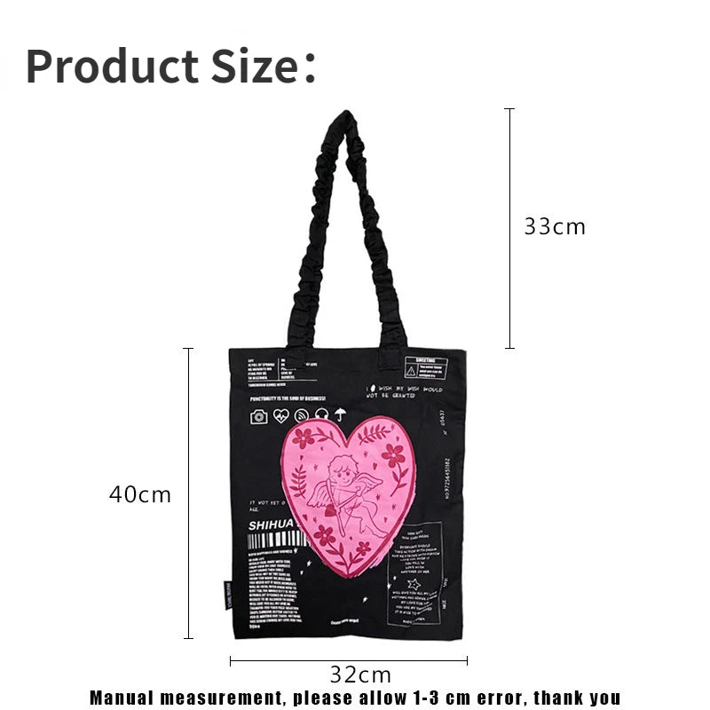 Graffiti Clash Shoulder Bag Large Capacity Canvas Shopping Bag