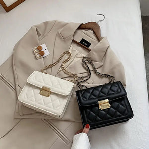 Retro Rhombus Check Shoulder Bag Chain Handbag