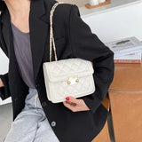 Retro Rhombus Check Shoulder Bag Chain Handbag