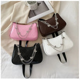 Vintage Butterfly Chain PU Leather Shoulder Bag