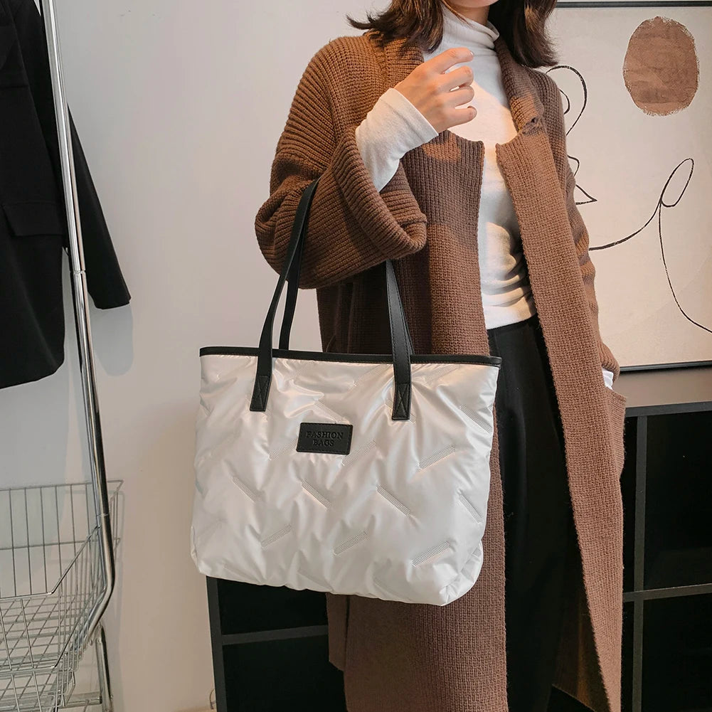 Women's Nylon Shoulder Bag Autumn Winter Large Capacity Top-handle Bag