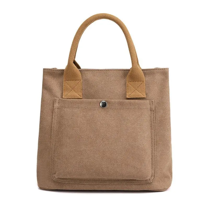 Vintage Canvas Zipper Shoulder Bag High-capacity Tote