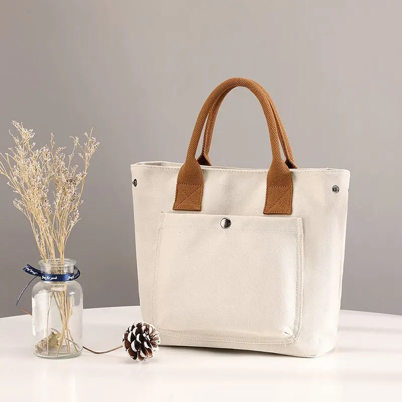 Vintage Canvas Zipper Shoulder Bag High-capacity Tote