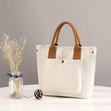 Vintage Canvas Zipper Shoulder Bag High-capacity Tote