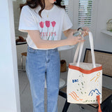 Large Canvas Shoulder Shoppers Handbag Tote Bag for Women