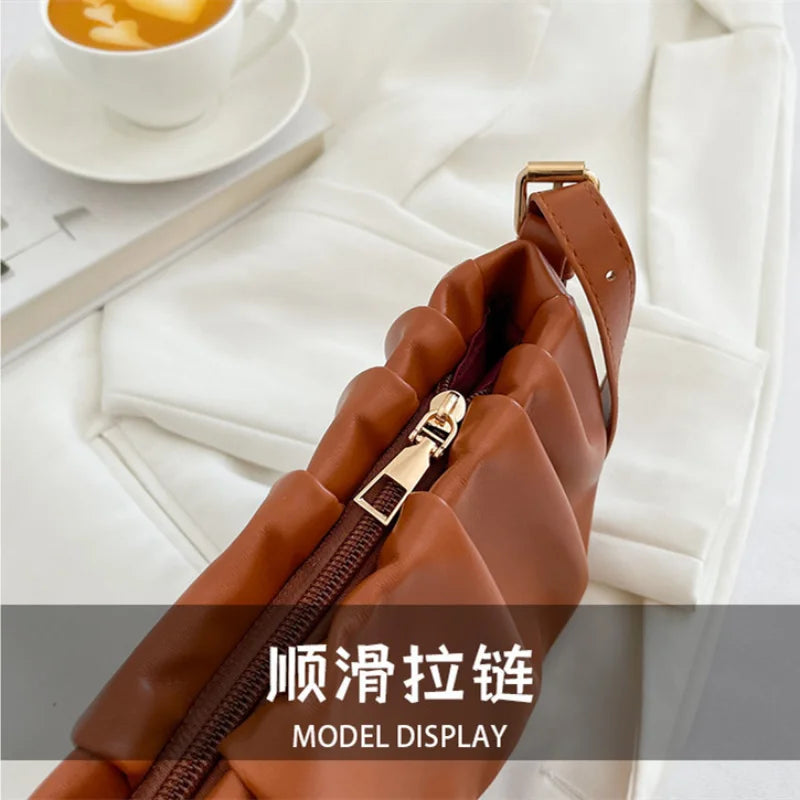 Casual Fold One Shoulder Square Crossbody Bags for Women