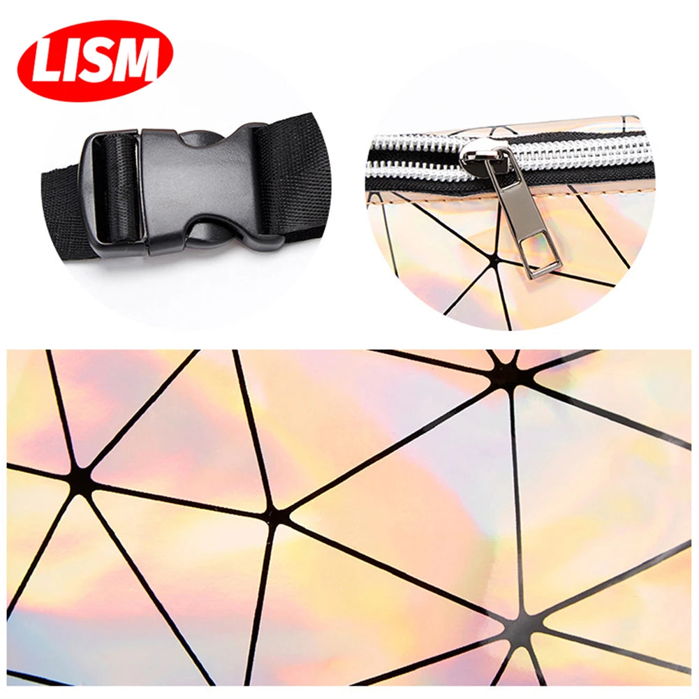 Women's Travel Handbag Laser Waist Bag Girls Colorful Slim Linggo