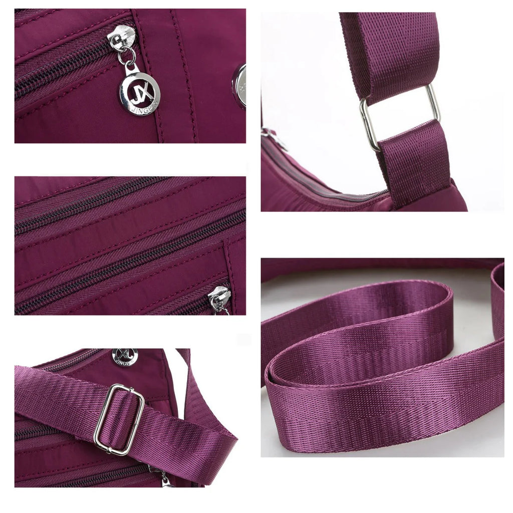 Waterproof Nylon Shoulder Bag for Women Casual Crossbody Sling Messenger Bag