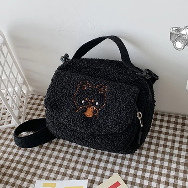 Women's Faux Fur Clutch Shoulder Bag Solid Wallet