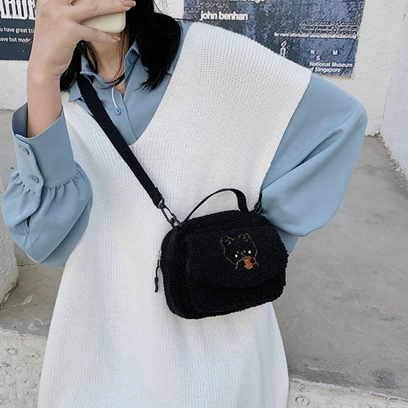 Women's Faux Fur Clutch Shoulder Bag Solid Wallet