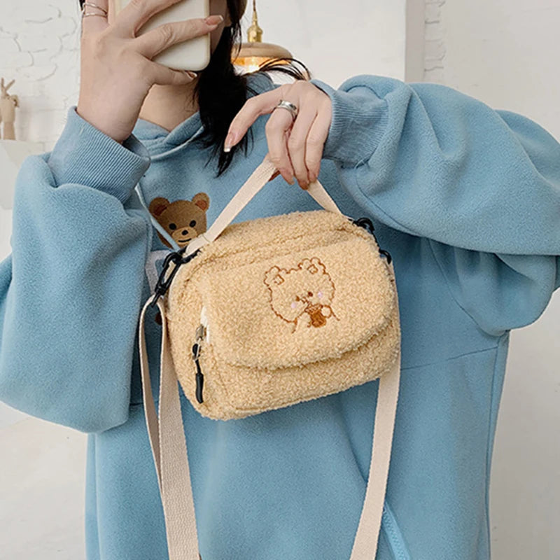 Women's Faux Fur Clutch Shoulder Bag Solid Wallet