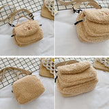 Women's Faux Fur Clutch Shoulder Bag Solid Wallet