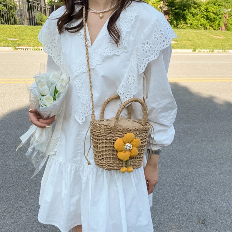 Women's Straw Crossbody Bag Casual Western Style Handbag