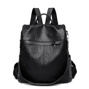 Women's PU Leather Backpack Large Travel Bag Schoolbag
