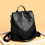 Women's PU Leather Backpack Large Travel Bag Schoolbag