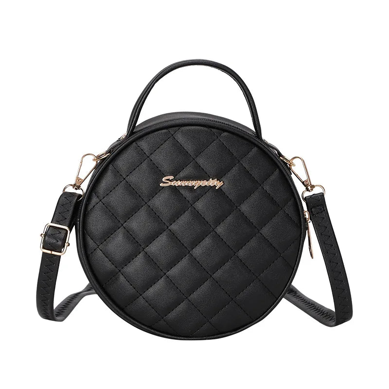 Rhombus One-Shoulder Small Round Bag Handbag