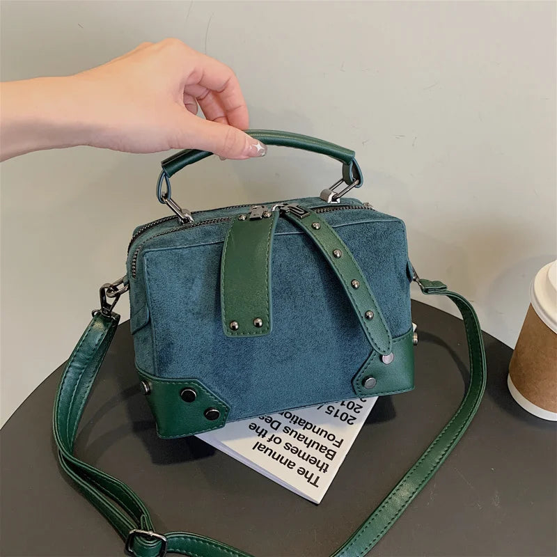 Women's Suede Shoulder Bag, High-Quality Handbag Series