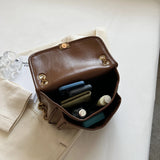 Casual Oilskin Chain Shoulder Bag for Women