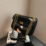 Casual Oilskin Chain Shoulder Bag for Women