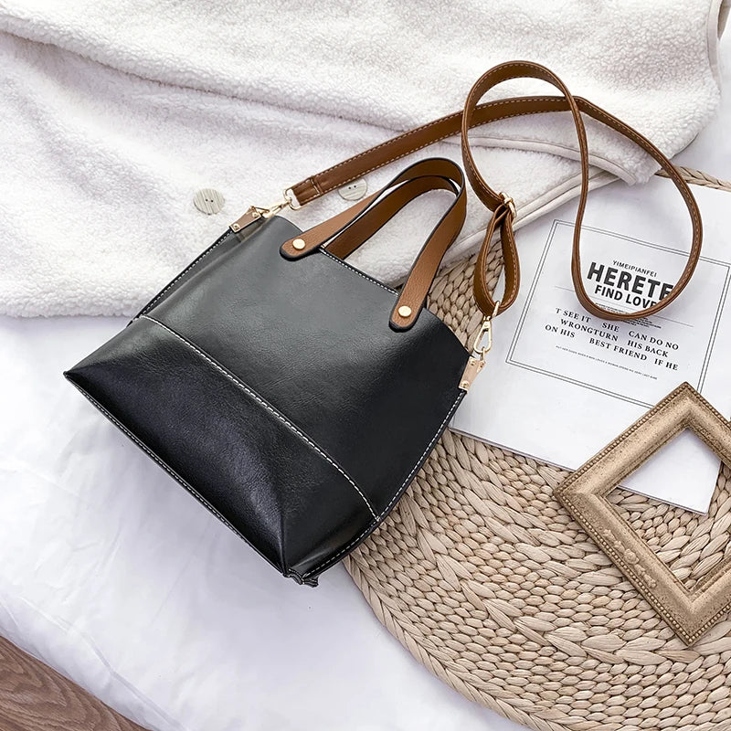 Women's High-Capacity Shoulder Bag Multi-Function Handbag