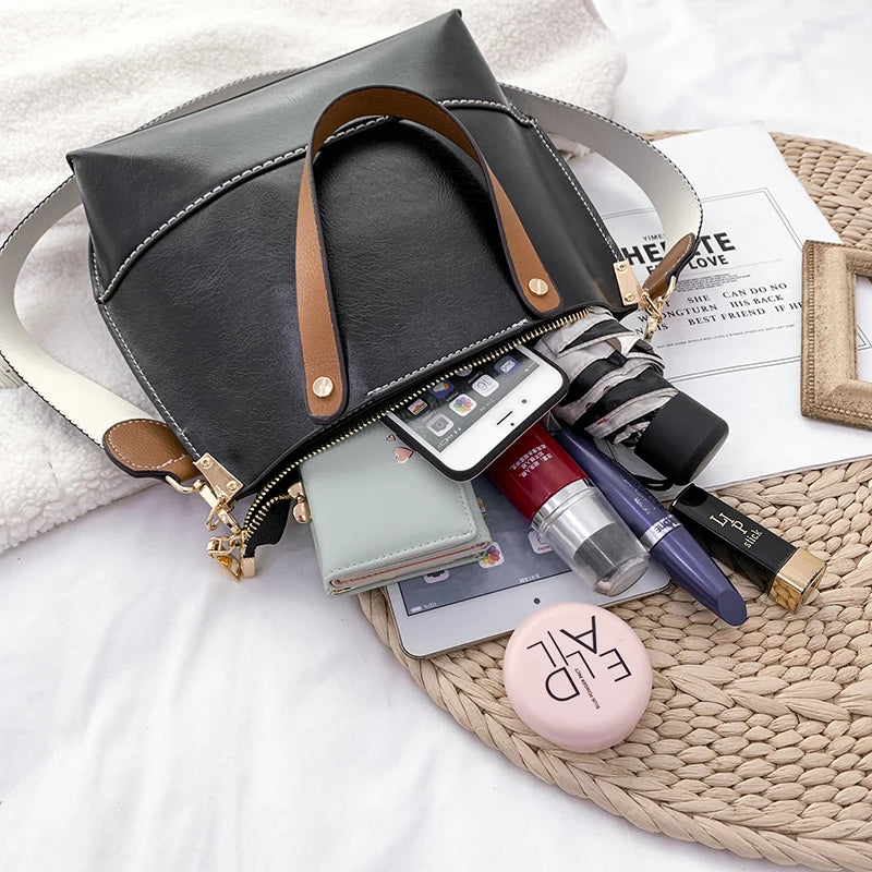 Women's High-Capacity Shoulder Bag Multi-Function Handbag