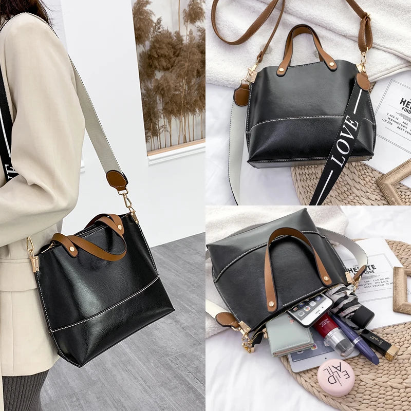Women's High-Capacity Shoulder Bag Multi-Function Handbag