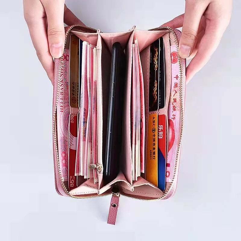 Women's Star Print Double Zipper Clutch Bag 887