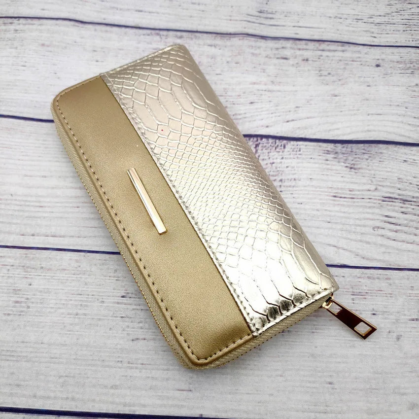 Long Clutch Purse Glitter Bag Zipper Phone Pocket