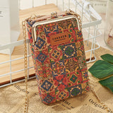 Wood Grain Women Small Shoulder Bag PU Leather Mini Crossbody Messenger