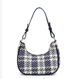 Plaid Crossbody Bag Underarm Zipper Shoulder Handbag
