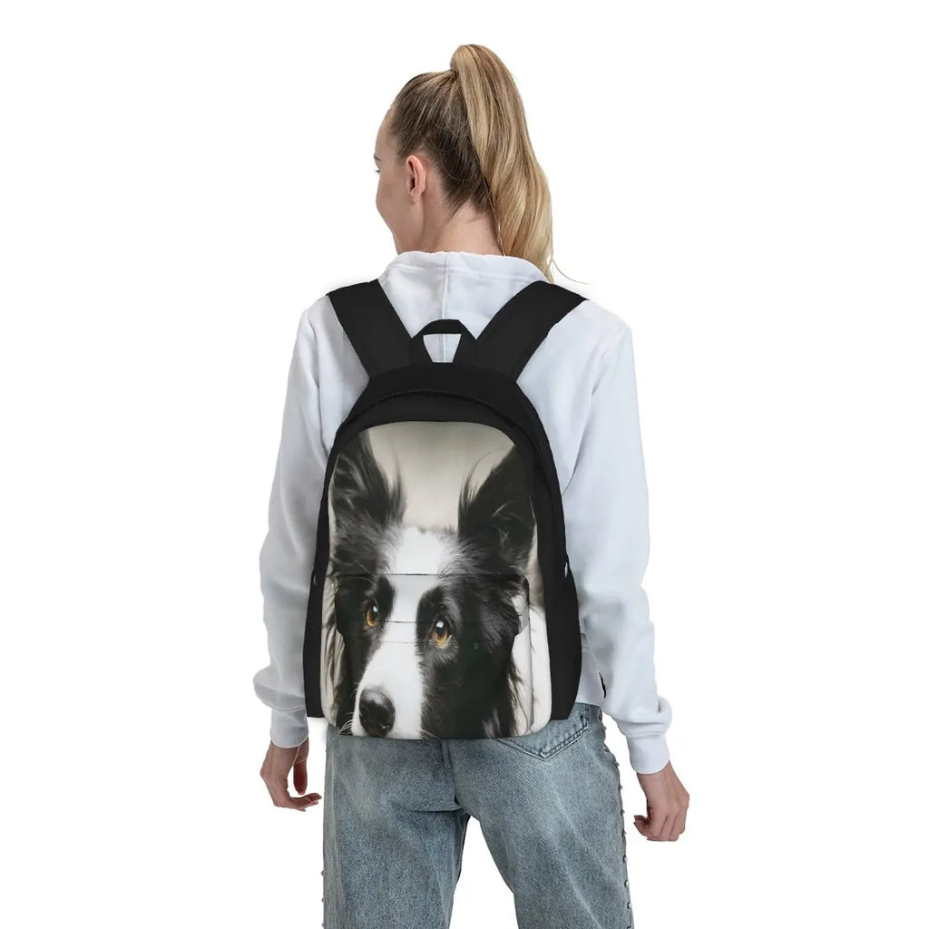 Border Collie Backpacks Men Women Bag