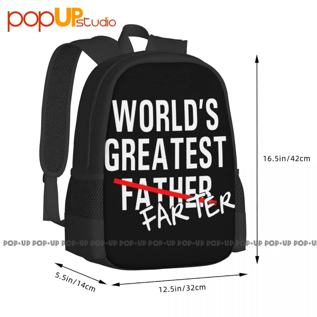 Worlds Greatest Father Backpack Large Capacity Dark Heather