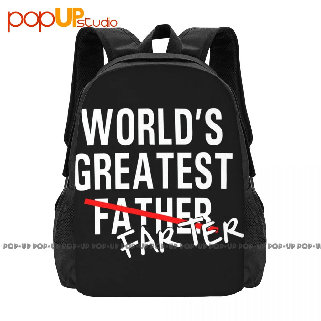 Worlds Greatest Father Backpack Large Capacity Dark Heather
