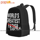 Worlds Greatest Father Backpack Large Capacity Dark Heather