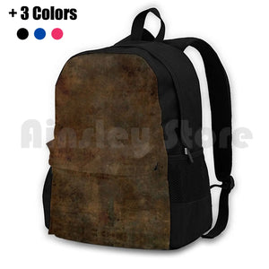 Brown Leather Outdoor Hiking Backpack Camping Travel